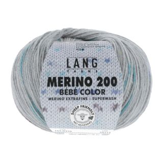 MERINO 200 BEBE COLOR grijs/blauw