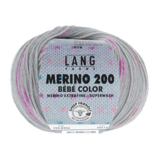 MERINO 200 BEBE COLOR grijs/multicolor