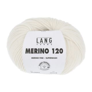 Lang Yarns Merino 120 - 0002 gebroken wit