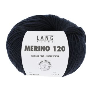 Lang Yarns Merino 120 - 0025 nachtblauw