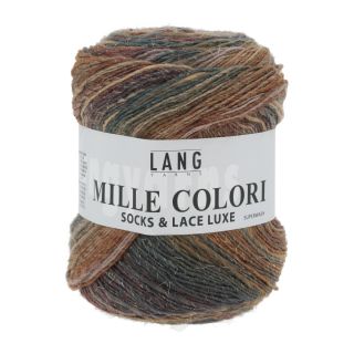 MILLE COLORI SOCKS & LACE LUXE zalm/bruin/groen