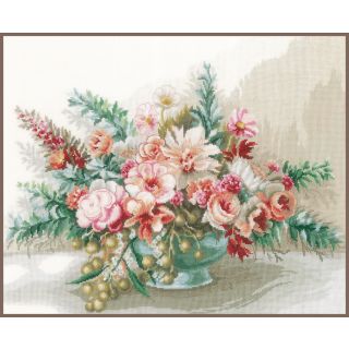 Borduurpakket Boeket bloemen - Lanarte