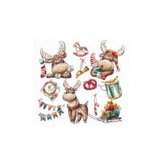 Borduurpakket Kerst Holiday Elk - Andriana