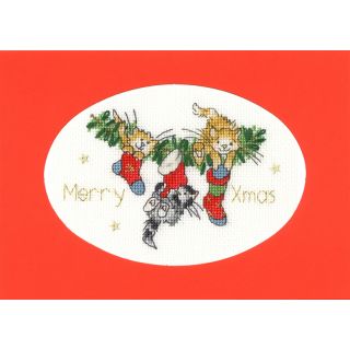 Borduurpakket kerstkaart Stocking Fillers - Bothy Threads