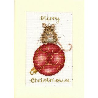 Borduurpakket kerstkaart Merry Christmouse - Bothy Threads