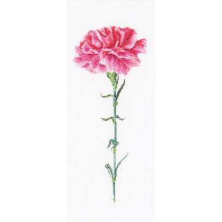 Borduurpakket Roze Anjer (Carnation Pink) Linnen - Thea Gouverneur
