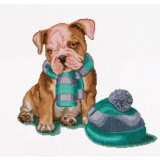 Borduurpakket Puppy It's cold outside - Thea Gouverneur