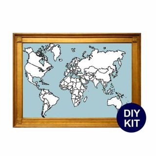 Borduurpakket Wereldkaart - Studio Koekoek