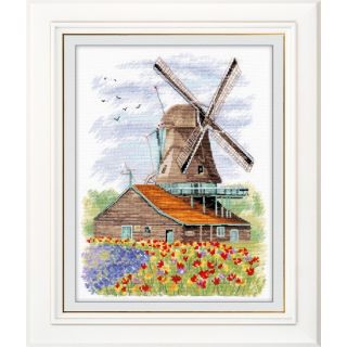 Borduurpakket Windmill Holland - molen - Oven