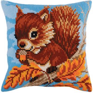 Kussen borduurpakket Squirrel with a Nut - Collection d'Art
