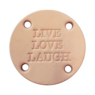 Label rond Live Love Laugh - leer 45 mm